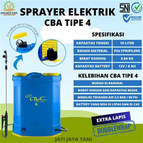 Tangki Tengki Sprayer Elektrik Cba Liter Alat Semprot Pertanian Hama