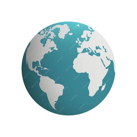 Premium Vector 3d Earth Sphere Symbol Circle Globe World Blue Cartoon