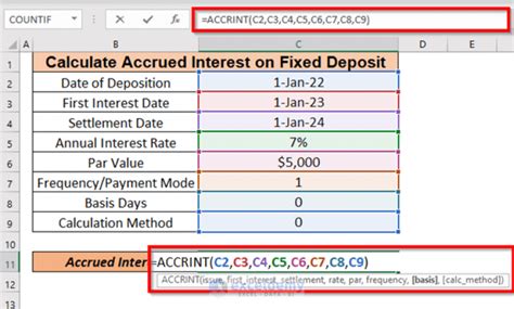 How To Calculate Accrued Interest On Fixed Deposit In Excel Methods