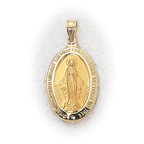 14K Gold Miraculous Medal Holy Gold Jewelry