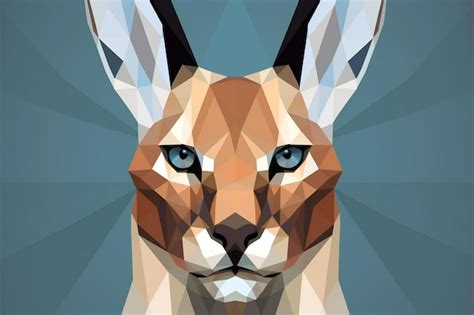 Premium Ai Image Geometric Low Polygonal Lynx Portrait Polygonal Lynx