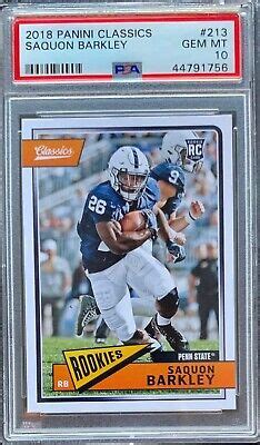 Panini Classics Saquon Barkley Rookie Psa Gem Mint N Y