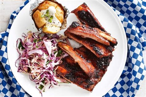 Sticky Aussie Barbecue Ribs With Fennel And Apple Slaw