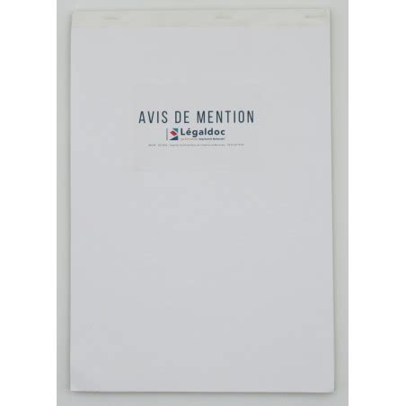 Carnet D Avis De Mention