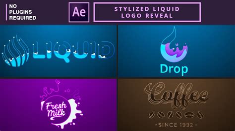 Stylized Liquid Logo Reveal After Effects Tutorial Youtube