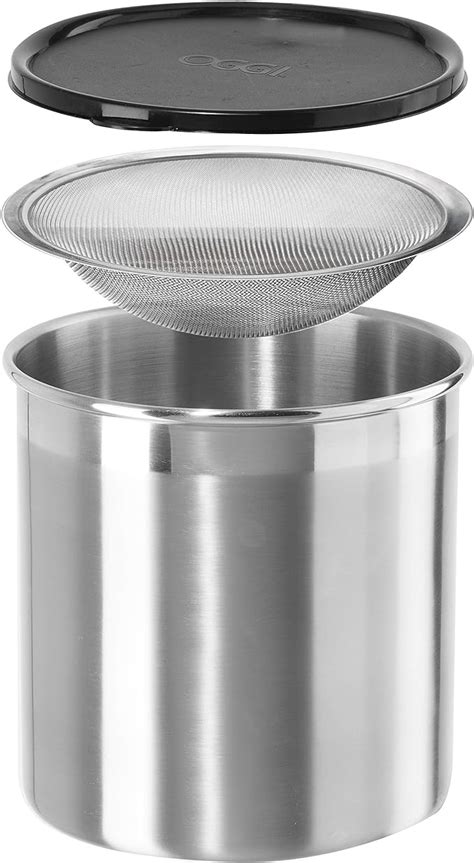 Amazon Oggi Stainless Steel Jumbo Grease Container With Removable