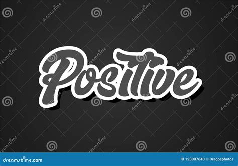 Positive Hand Writing Word Text Typography Design Logo Icon Stock