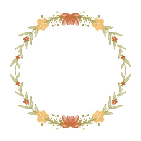 Watercolor Flowers Wreath Yellow And Orange Wreath Flowers