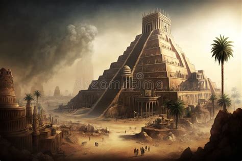 Ancient City Of Babylon With The Tower Of Babel Bible And Religion