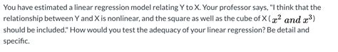 Solved You Have Estimated A Linear Regression Model Relating Chegg