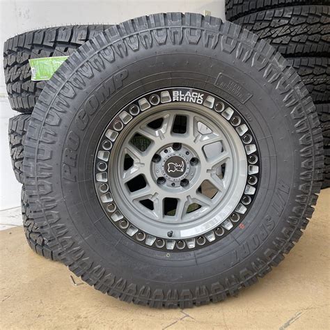 4 17x9 Black Rhino Kelso Gray Wheels 35 At Tires 5x5 Jeep Wrangler Jk