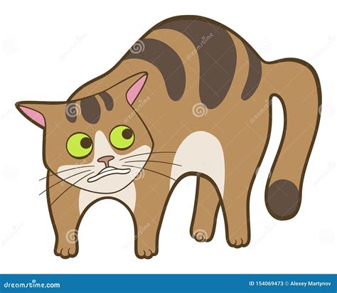 Cute cartoon scared cat stock vector. Illustration of vector - 154069473