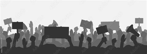 Crowd Protest Silhouette