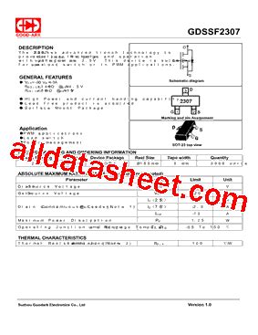 GDSSF2307 Datasheet PDF GOOD ARK Electronics