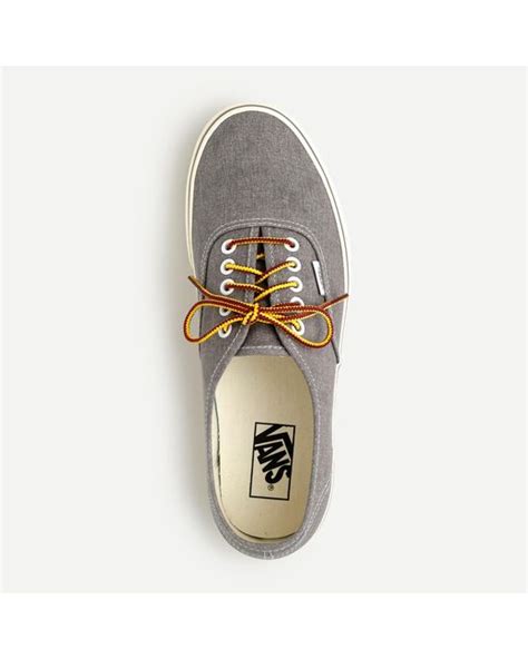 Vans For J Crew Washed Canvas Authentic Sneakers In Nickel Metallic