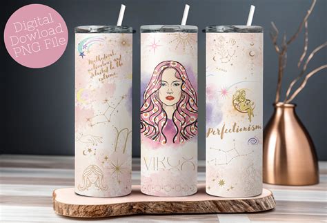 12 Zodiac Sign 20oz Skinny Tumbler Wrap, Astrology Cup, Zodiac Wrap