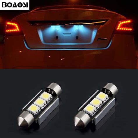 BOAOSI 2x LED 36mm White Canbus C5W Bulbs 5050 SMD Interior Lights