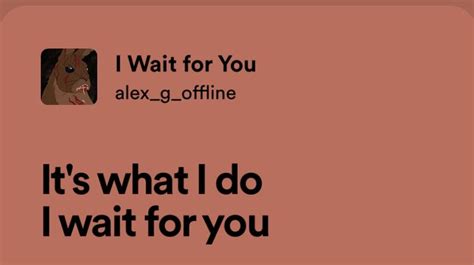 A Pink Background With Black Text That Reads I Wait For You Alex G