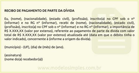 Exemplo De Declaração De Quitação De Divida Novo Exemplo