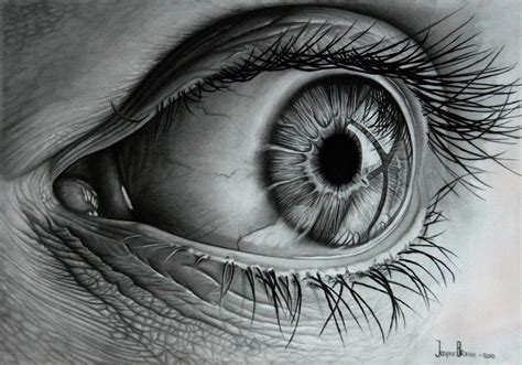 Ojo realista a lápiz carboncillo Precioso Eye Pencil Drawing