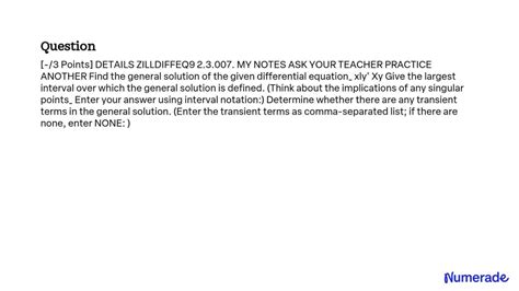 Solved Details Zill Diff Eq My Notes Ask Your Teacher