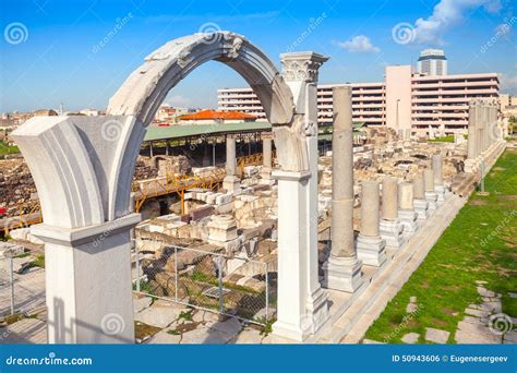 Izmir, Turkey, Ruins of Ancient Smyrna Stock Photo - Image of column ...