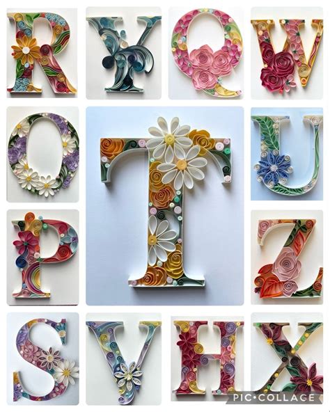 Initial Art Quilling Art Framed Quilling Flowers Quilling Letter