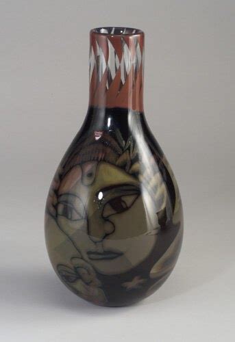 Eva Englund Swedish Orrefors Graal Glass Vase