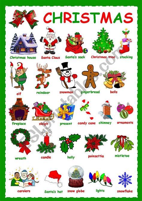 Christmas Vocabulary Worksheet Pdf Alphabetworksheetsfree