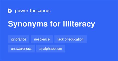 Illiteracy Synonyms 215 Words And Phrases For Illiteracy