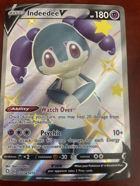 Pokemon Tcg Indeedee V Full Art Shining Fates Shiny Vault Sv Nm