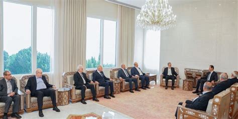 President Al-Assad receives a delegation of a number of leaders and representatives of the ...