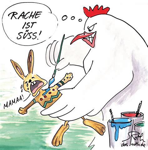 Cartoon Karikatur Ostern Eiermalen Cartoon Comic Roth Cartoons DE