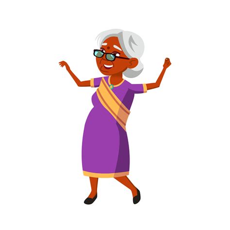 Elderly Woman Dancing Indian National Dance Vector 17389675 Vector Art