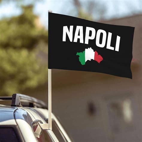 Naples Italy Italian Flag Double Sided Car Flag 12x18in