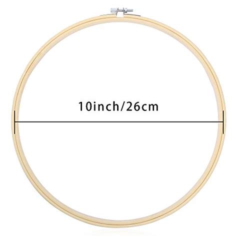 Caydo 6 Pieces 10 Inch Embroidery Hoops Wooden Round Adjustable Bamboo