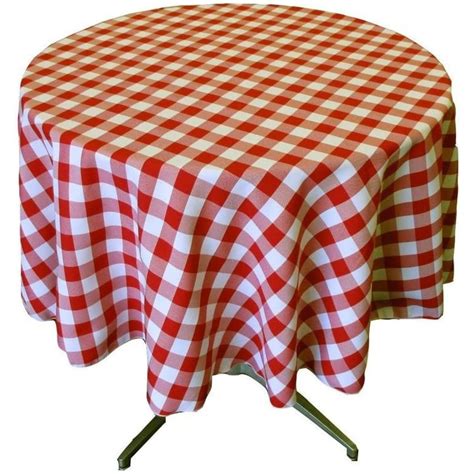 Round Checkered Tablecloth 36 Inches by CintBllTer (Red & White ...