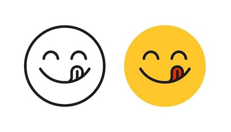 Delicioso Emoji De Sonrisa Con Lengua La Premium Vector Freepik