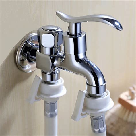 Buy Double Water Outlet Garden Washing Machine Faucet