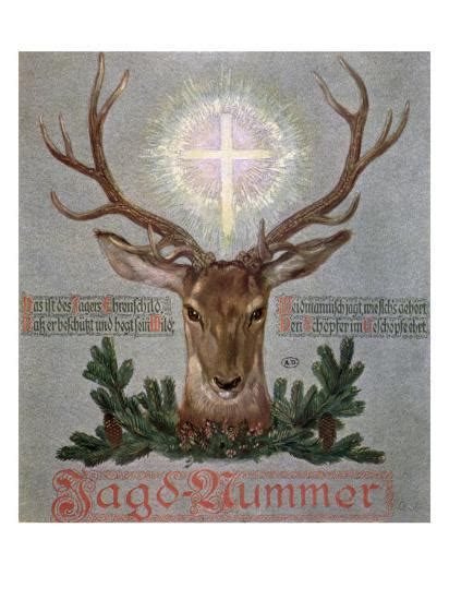 The Stag Of St Hubert Giclee Print Saint Hubert Art