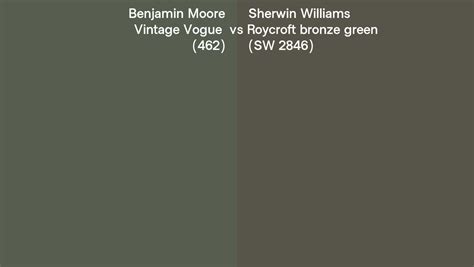 Benjamin Moore Vintage Vogue 462 Vs Sherwin Williams Roycroft Bronze