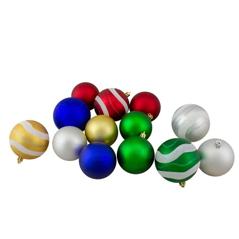 39ct Multi-Color Matte & Glitter Shatterproof Christmas Ball Ornaments ...