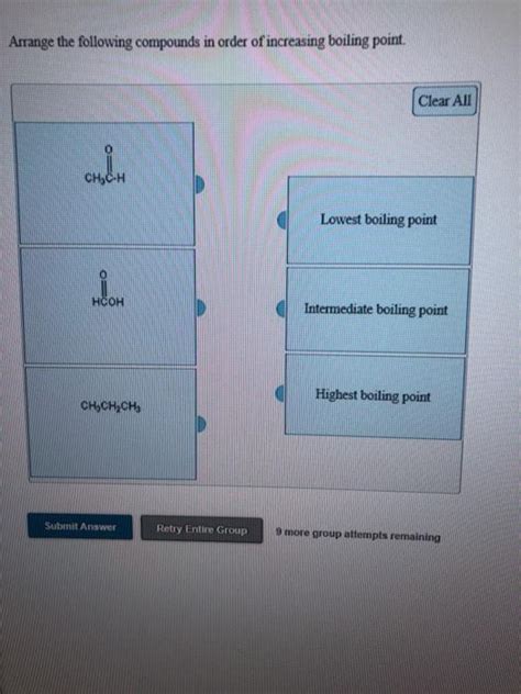 Solved Arrange The Following Compounds In Order Of Chegg