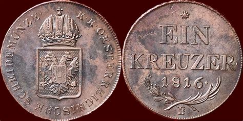 1 Kreuzer HABSBURG EMPIRE HUNGARY FRANZ II I 1792 1835 1816 B