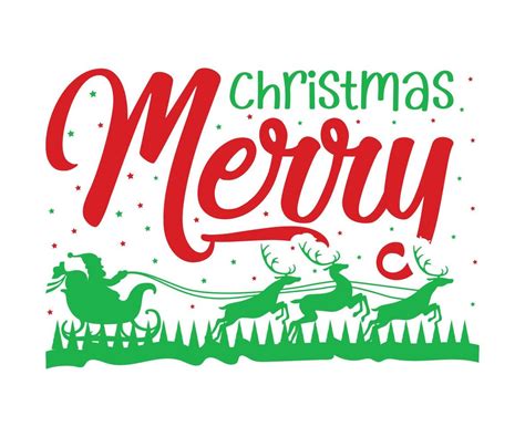 Merry Christmas Calligraphy Hand Lettering Isolated On White Christmas