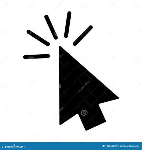 Computer Mouse Click Cursor Gray Arrow Icon Vector Illustration Stock