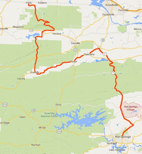 Map Of Motorcycle Routes In Arkansas Usa