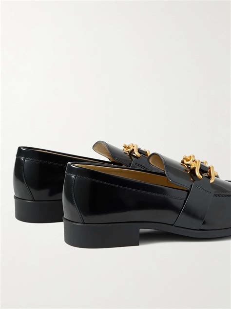 Black Monsieur Embellished Patent Leather Loafers BOTTEGA VENETA MR