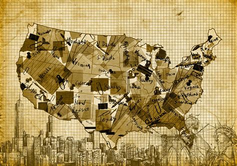 United States Map Collage Digital Art By Bekim M Fine Art America