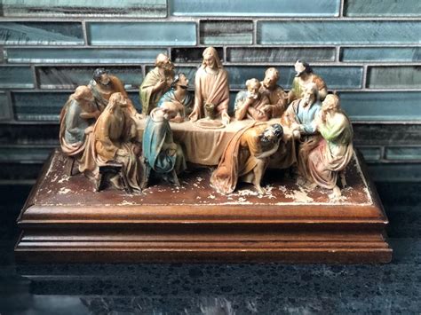 Vintage Last Supper 3D sculpture, The Last Supper resin statue, hand ...